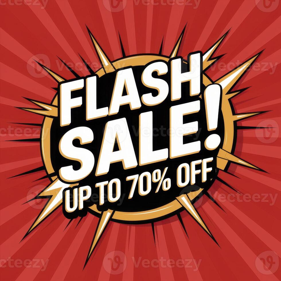 This Flash Sale Offers Up to 70 on red background photo