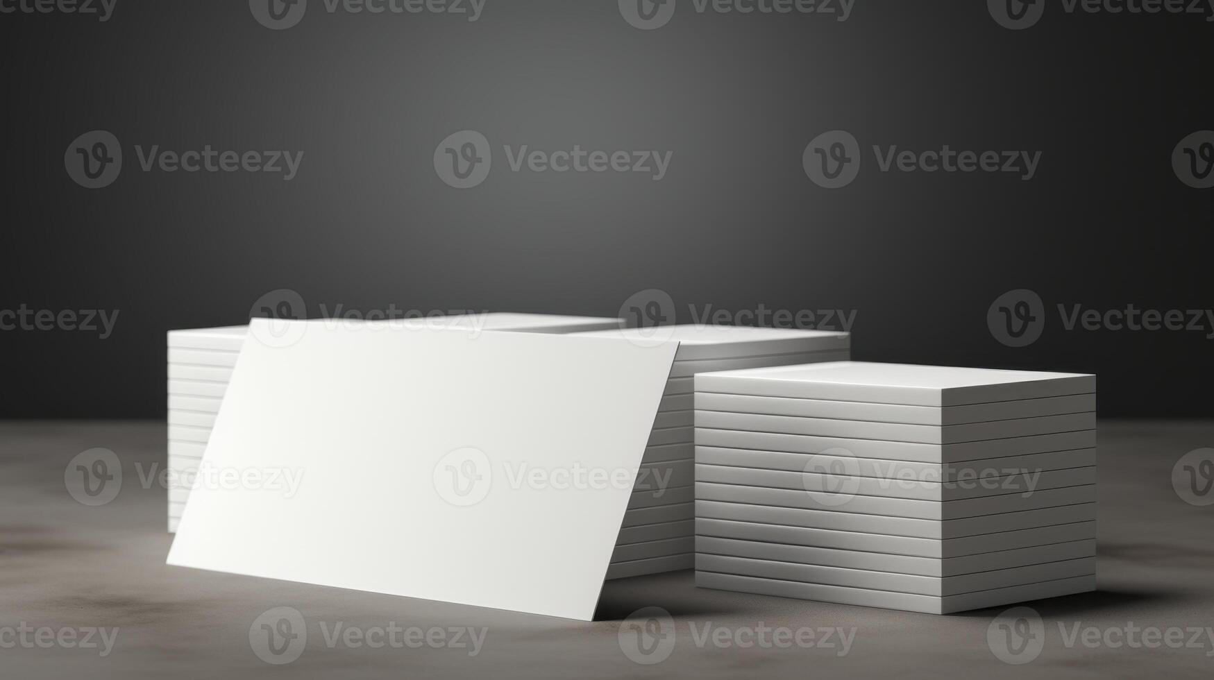 A stack of blank white cards on a table photo