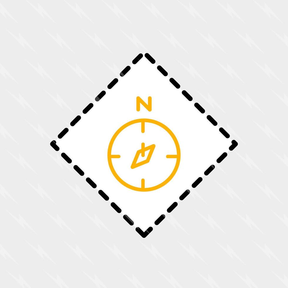 A compass icon in a square frame vector