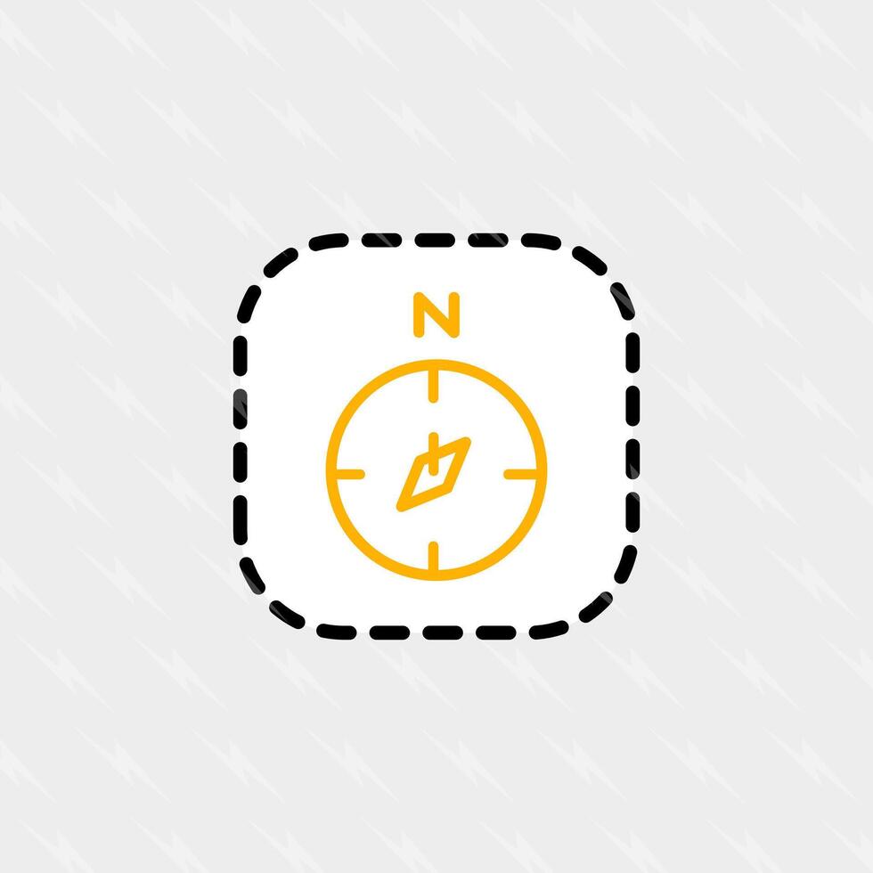 A compass icon with a yellow dot vector