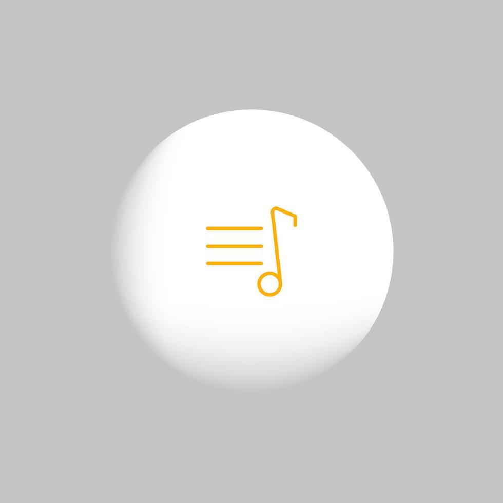 A white ball with a music note icon vector