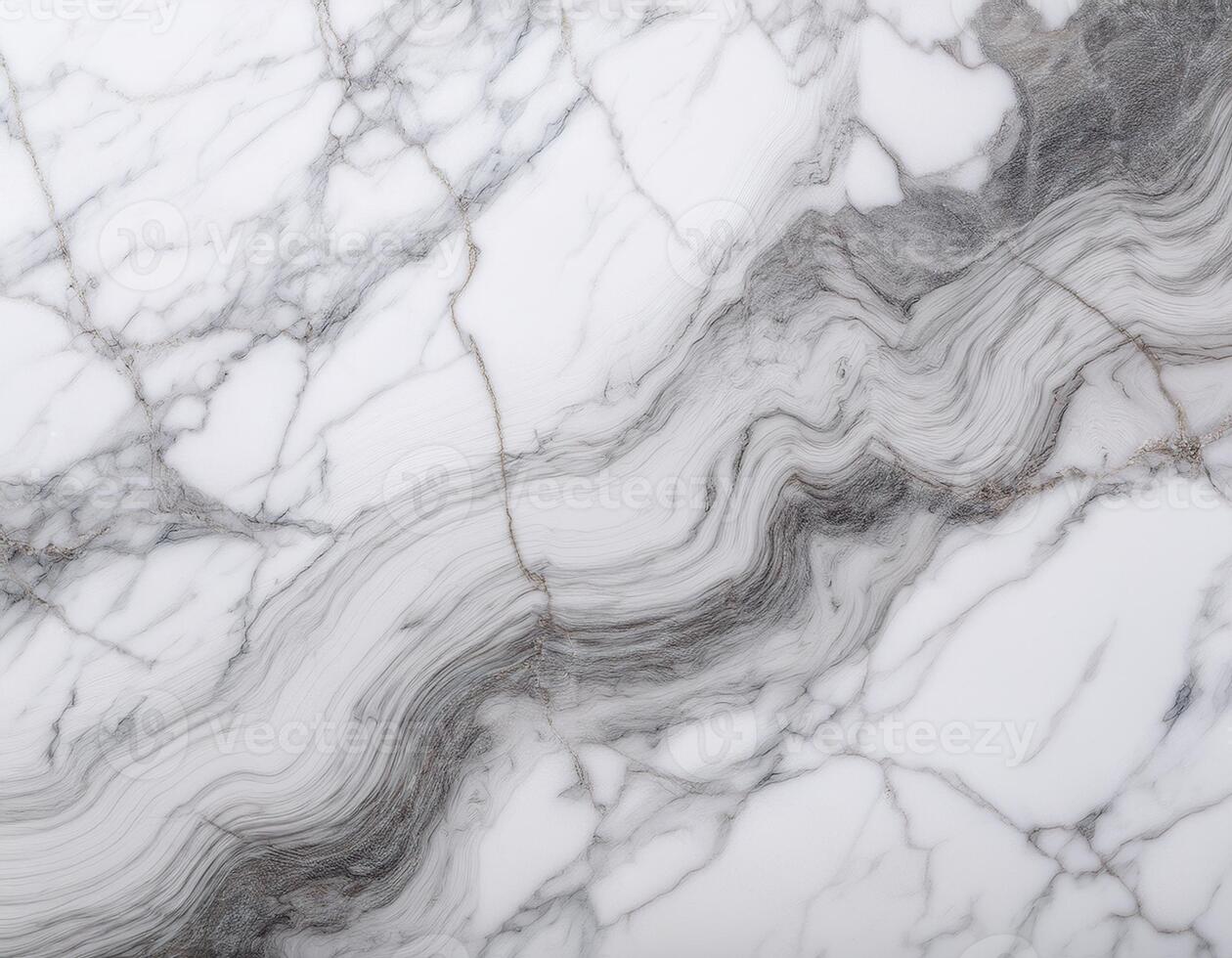 Close-up of a white marble surface featuring elegant gray veins, creating a natural and luxurious texture ideal for backgrounds. photo