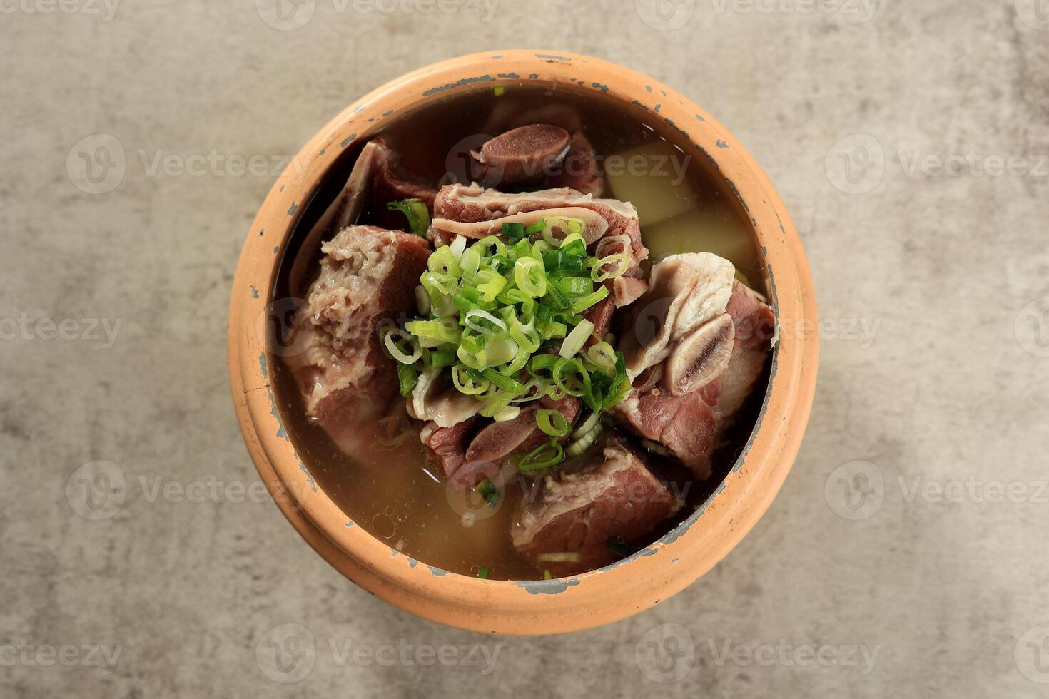 Galbitang, Korean Short Rib Soup with Green Onion Topping photo