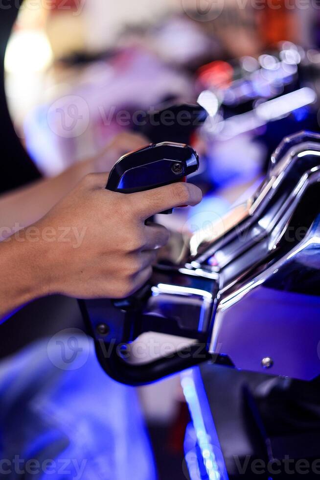 Female Hand Hold Joystick Game photo