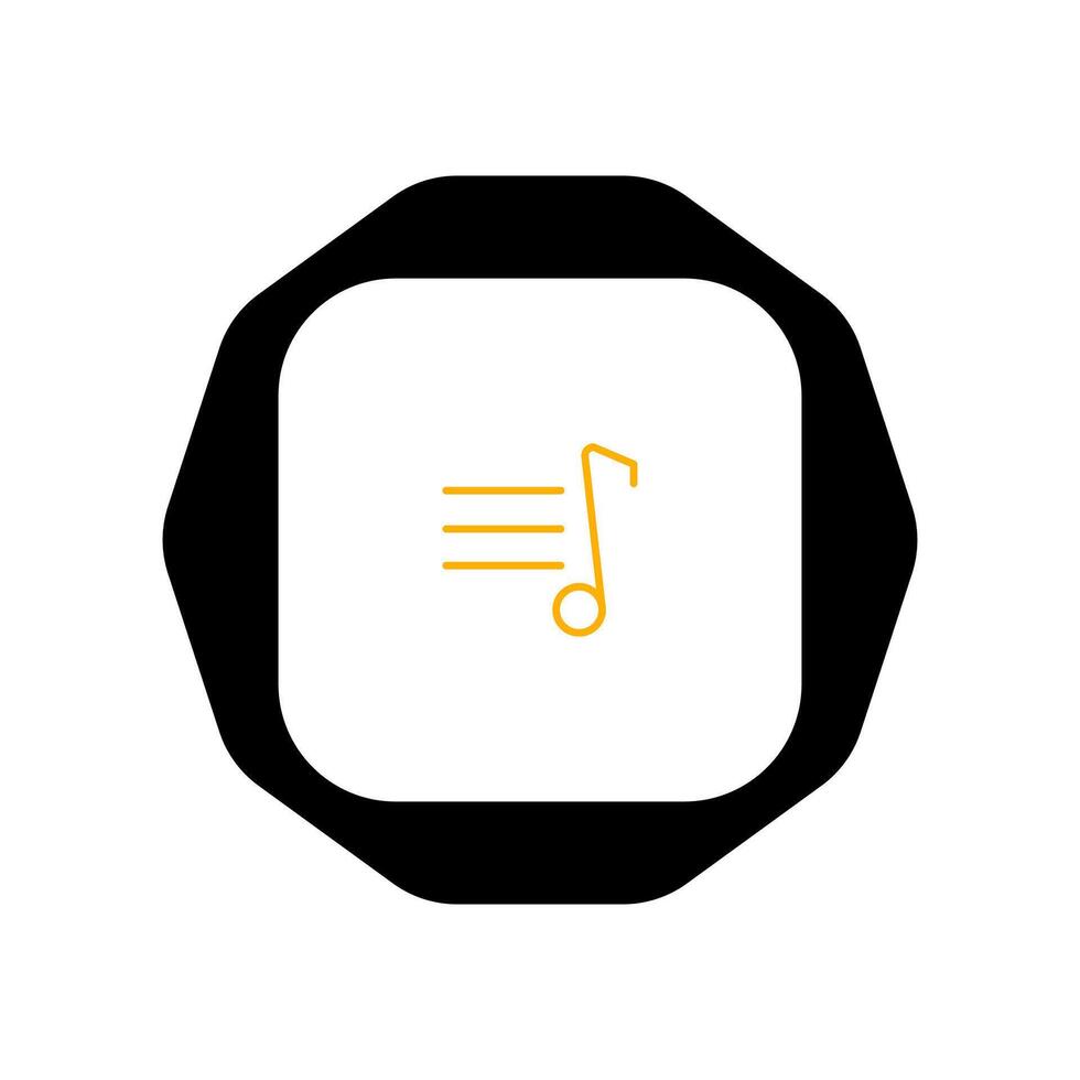 A black and orange icon with a note on it vector