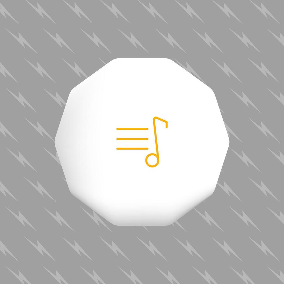 A music note icon on a gray background vector