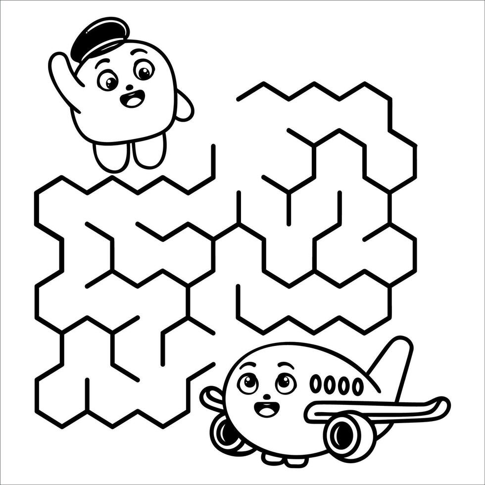 Maze puzzle page for kids vector