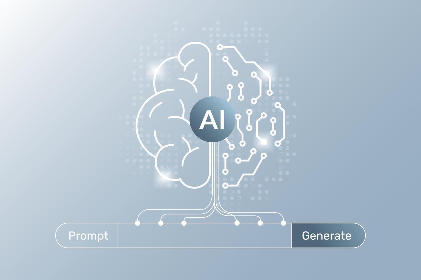 Abstract stream information, Generate image from prompt. Big data, technology, AI, data transfer, data flow, , large language model, ai brain vector