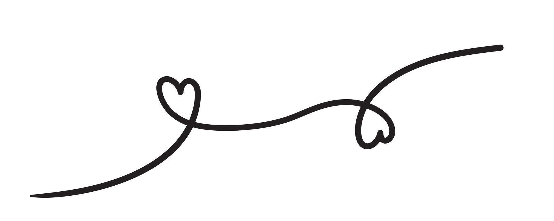 simple doodle hearts vector