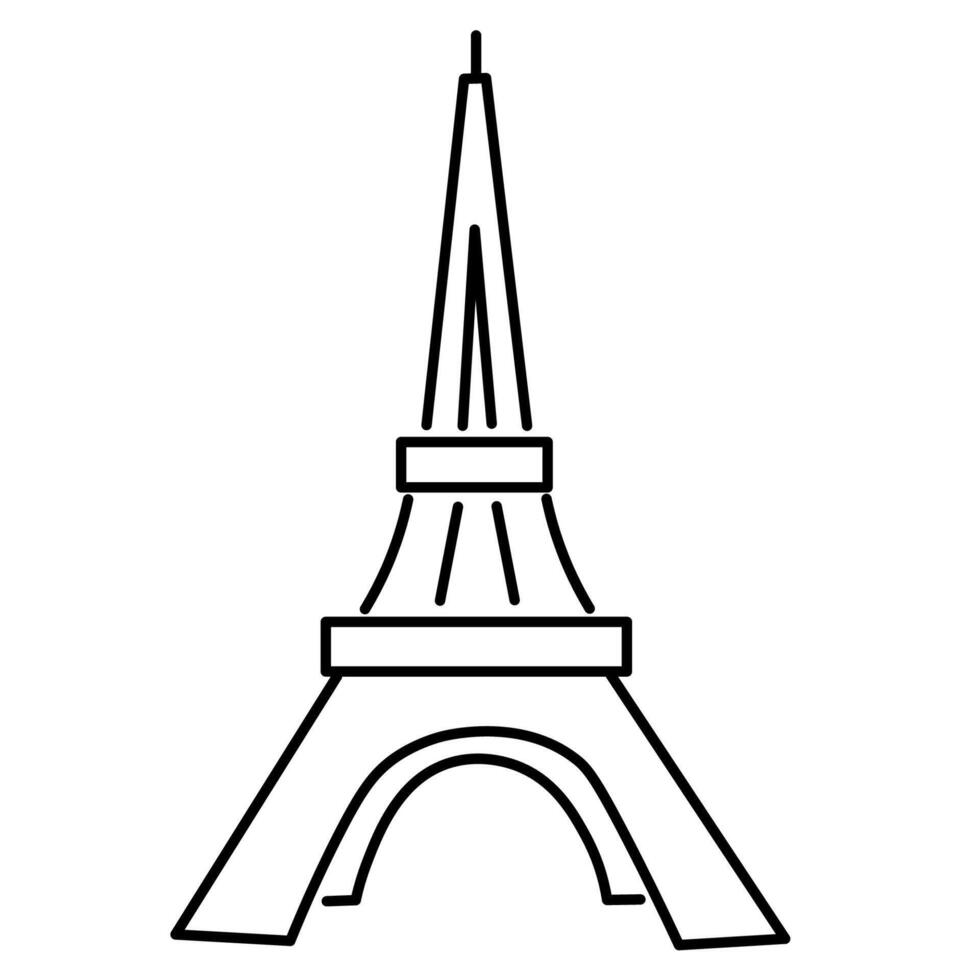 simple Eiffel tower in line vector