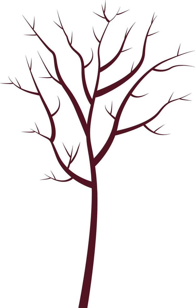 A tree without leaves. Winter. vector