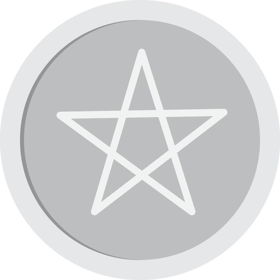 Silver coin with pentacle sign. vector