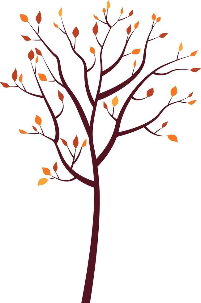 A tree with orange and red leaves in autumn. Indian summer. vector