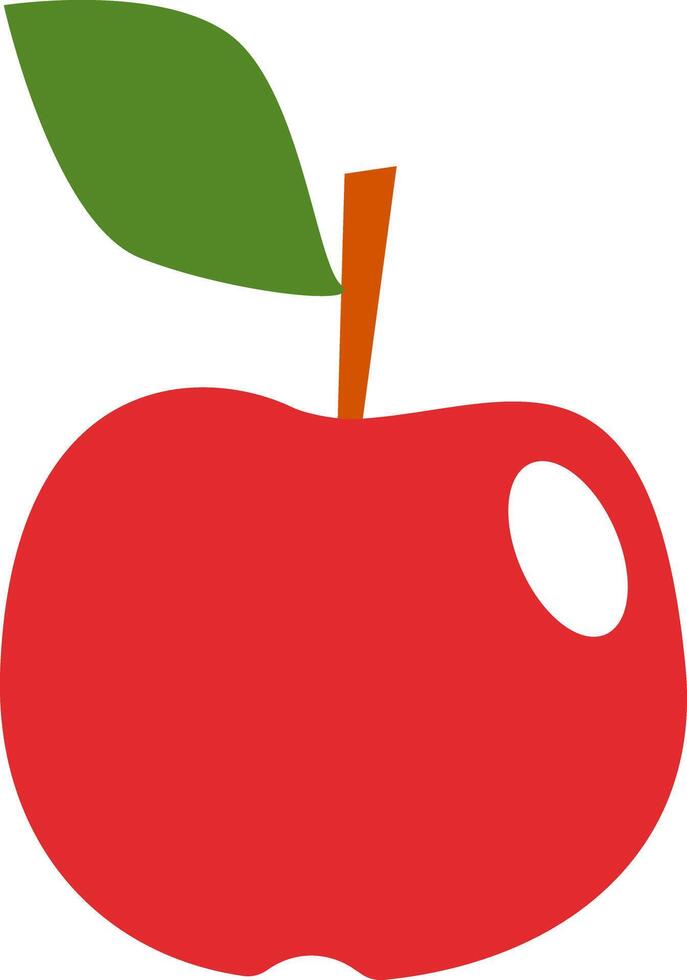 Red apple in cartoon style. vector