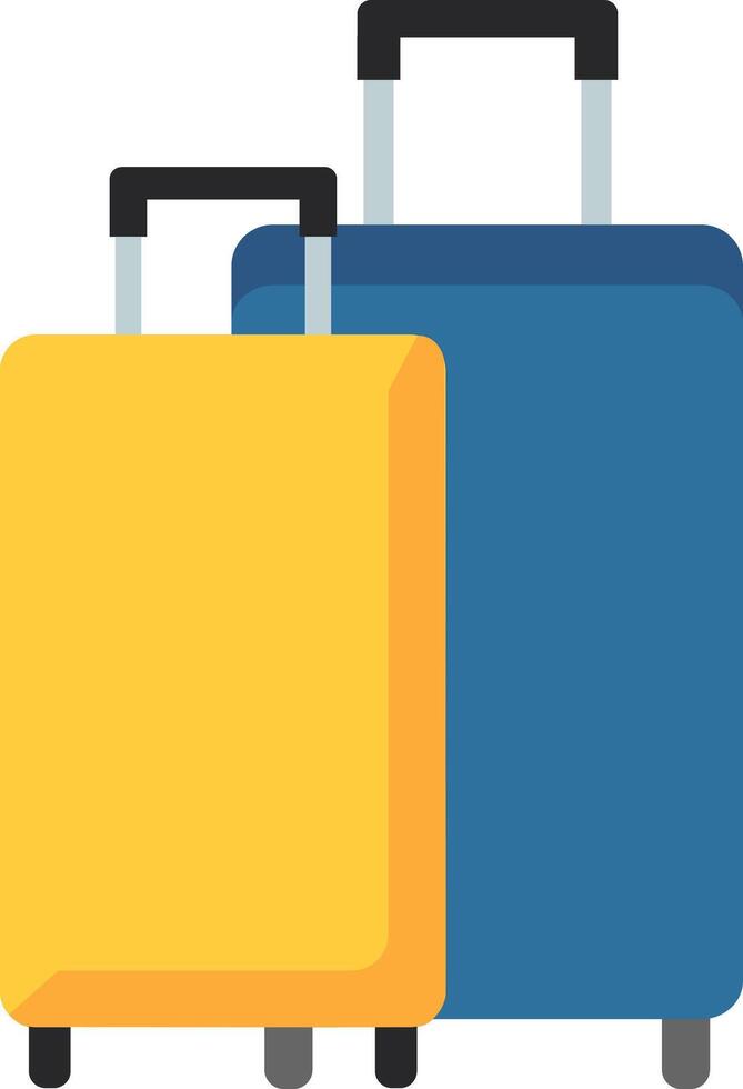 Yellow and blue suitcases. vector