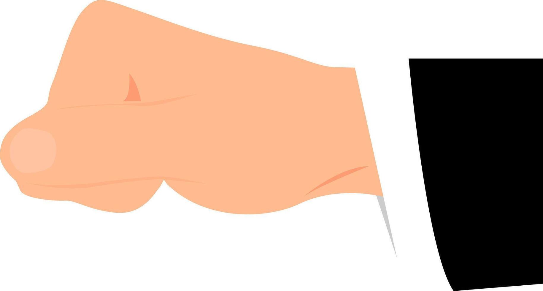 Hand in a business suit clenched into a fist with big finger outside. vector