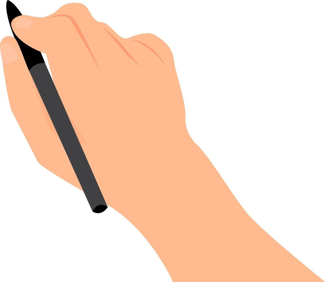 A hand holding pen. vector