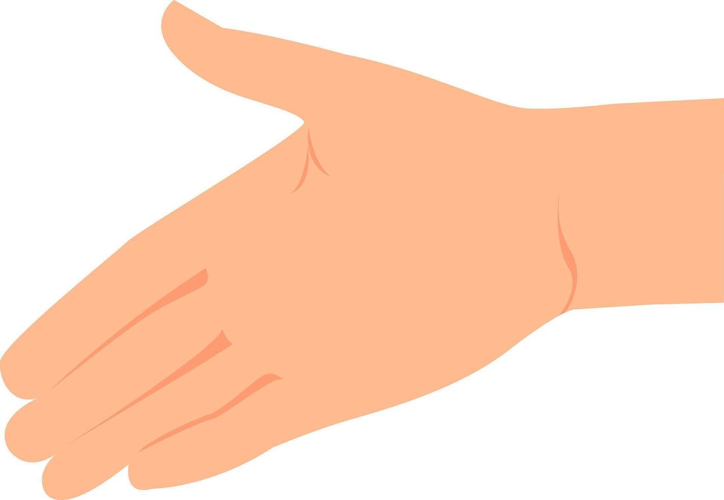 Outstretched hand with open palm. vector