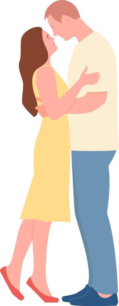 Couple in love hugging. vector