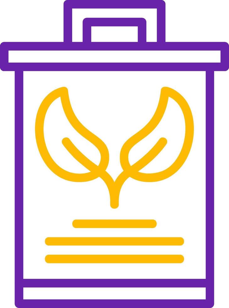 Eco Trash Bin Line Two Color Icon vector