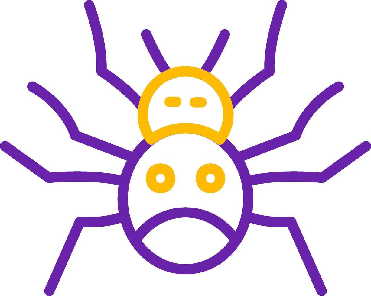 Spider Line Two Color Icon vector