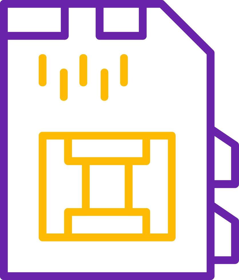 SD Card Line Two Color Icon vector