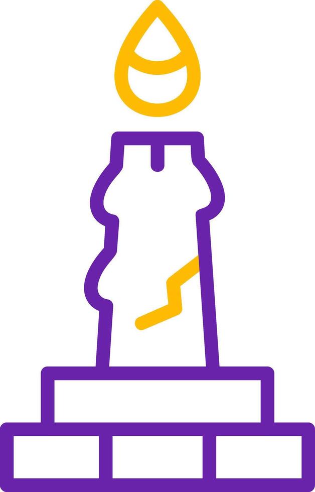 Candle Line Two Color Icon vector