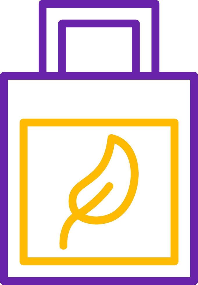 Eco Bag Line Two Color Icon vector