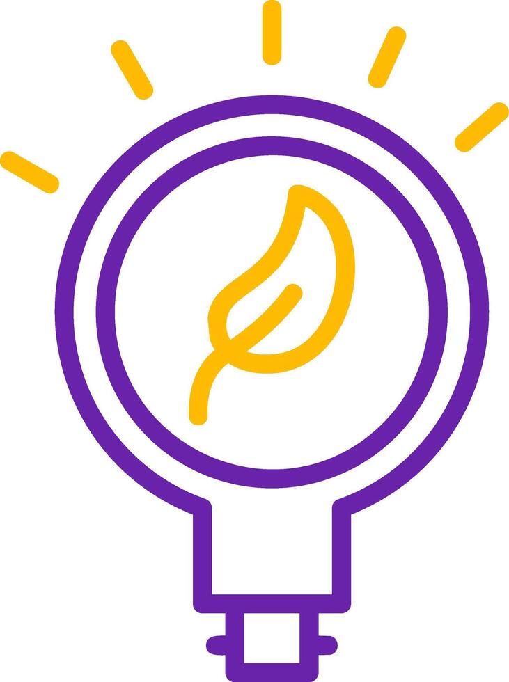 Eco Bulb Line Two Color Icon vector