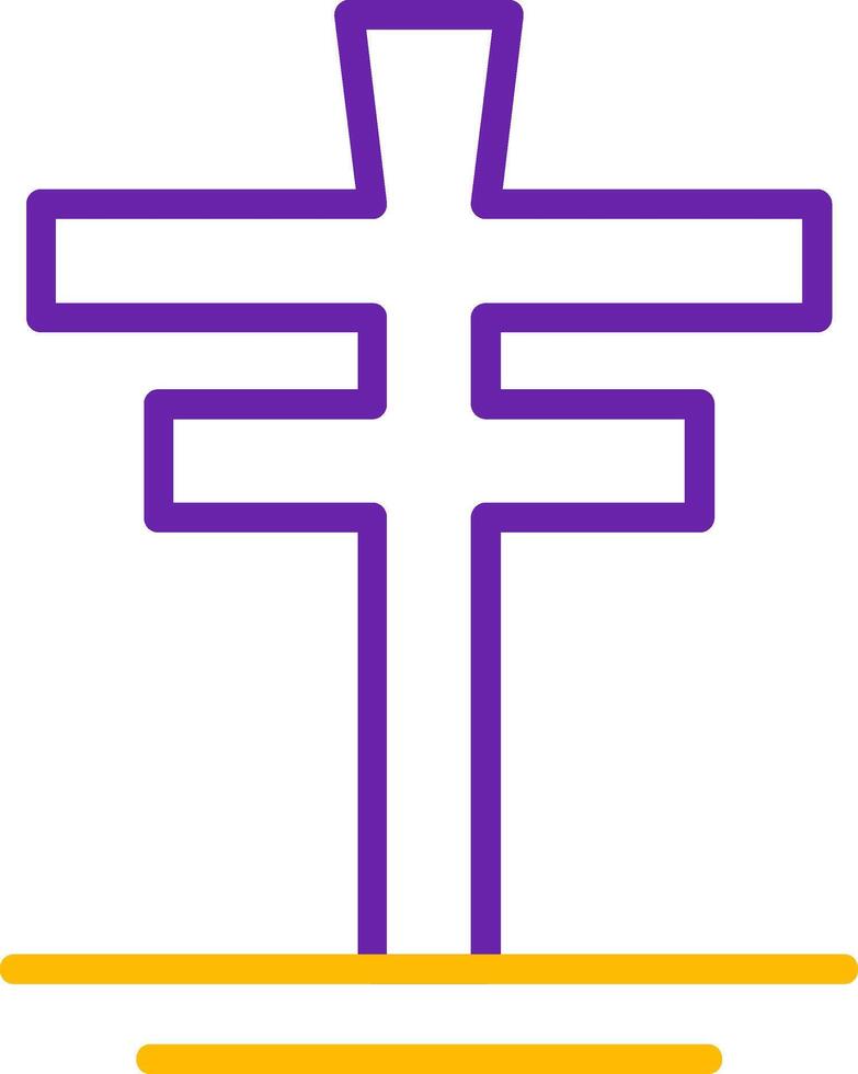 Cross Line Two Color Icon vector