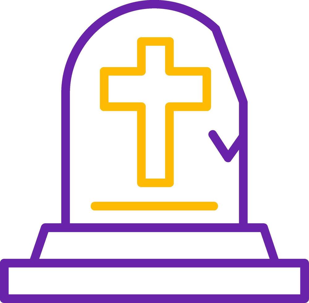Tombstone Line Two Color Icon vector
