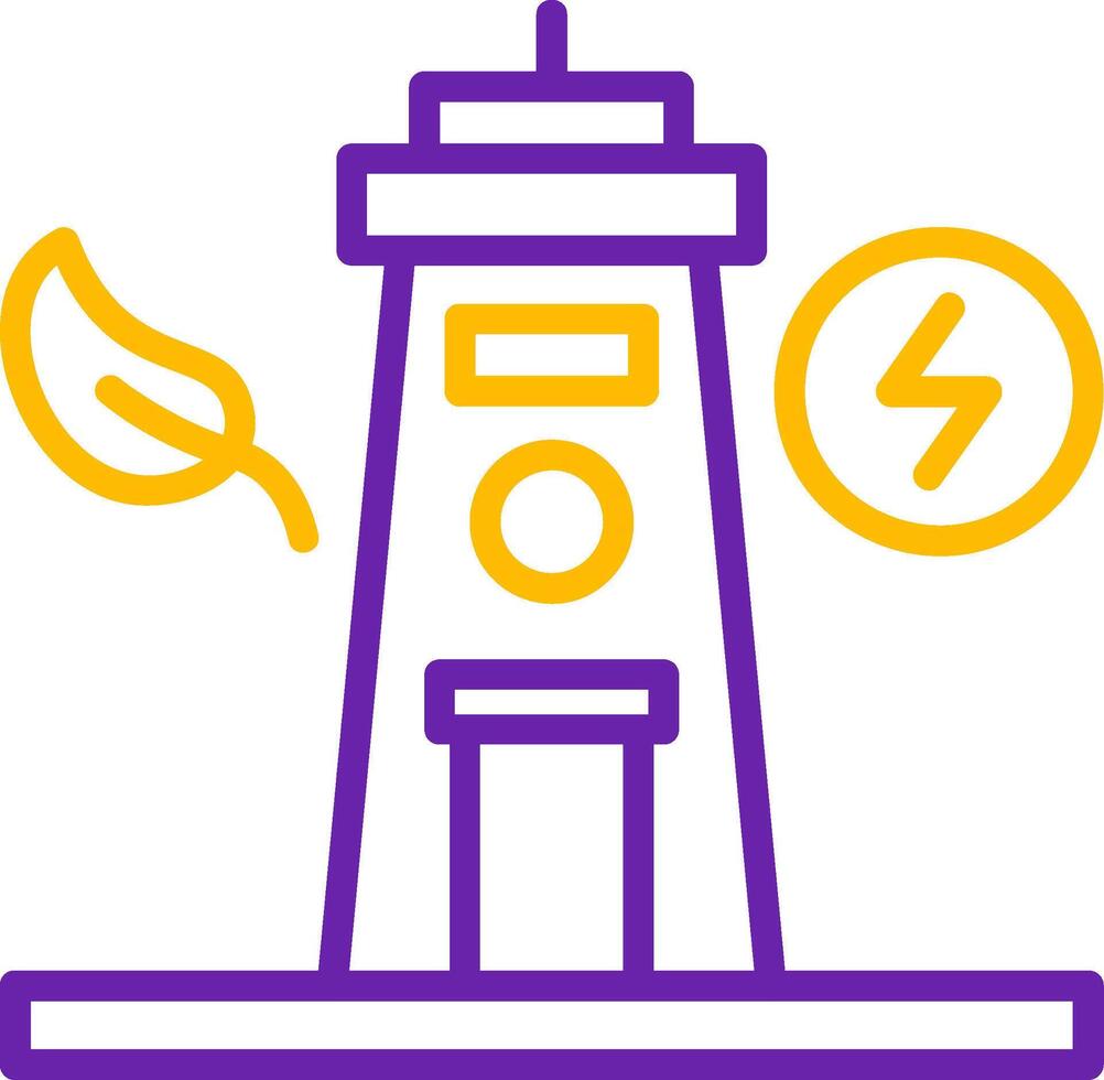 Tidal Power Line Two Color Icon vector