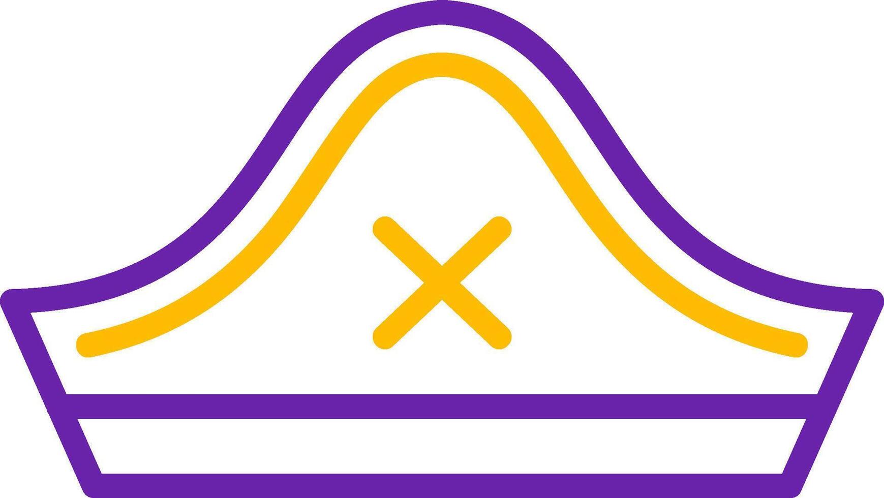 Pirate Hat Line Two Color Icon vector
