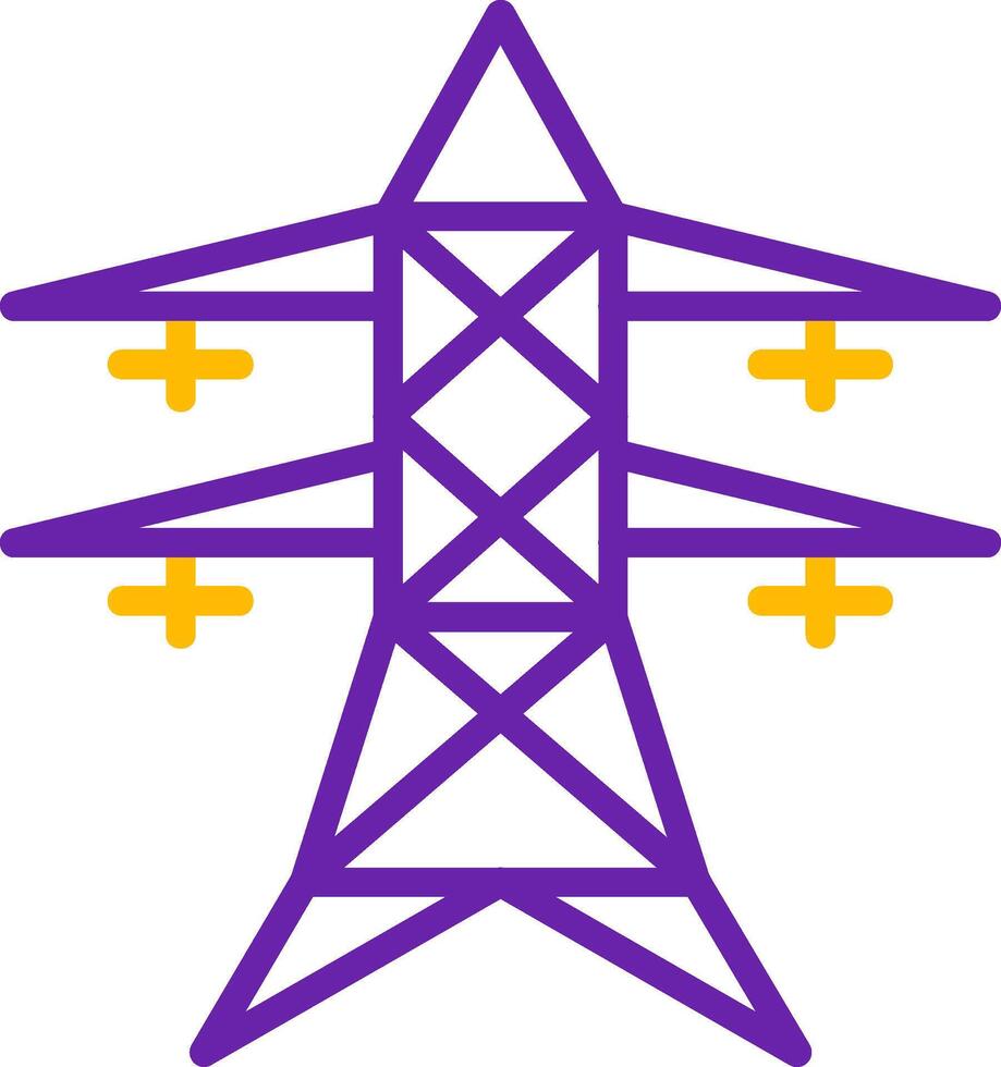 Electric Tower Line Two Color Icon vector
