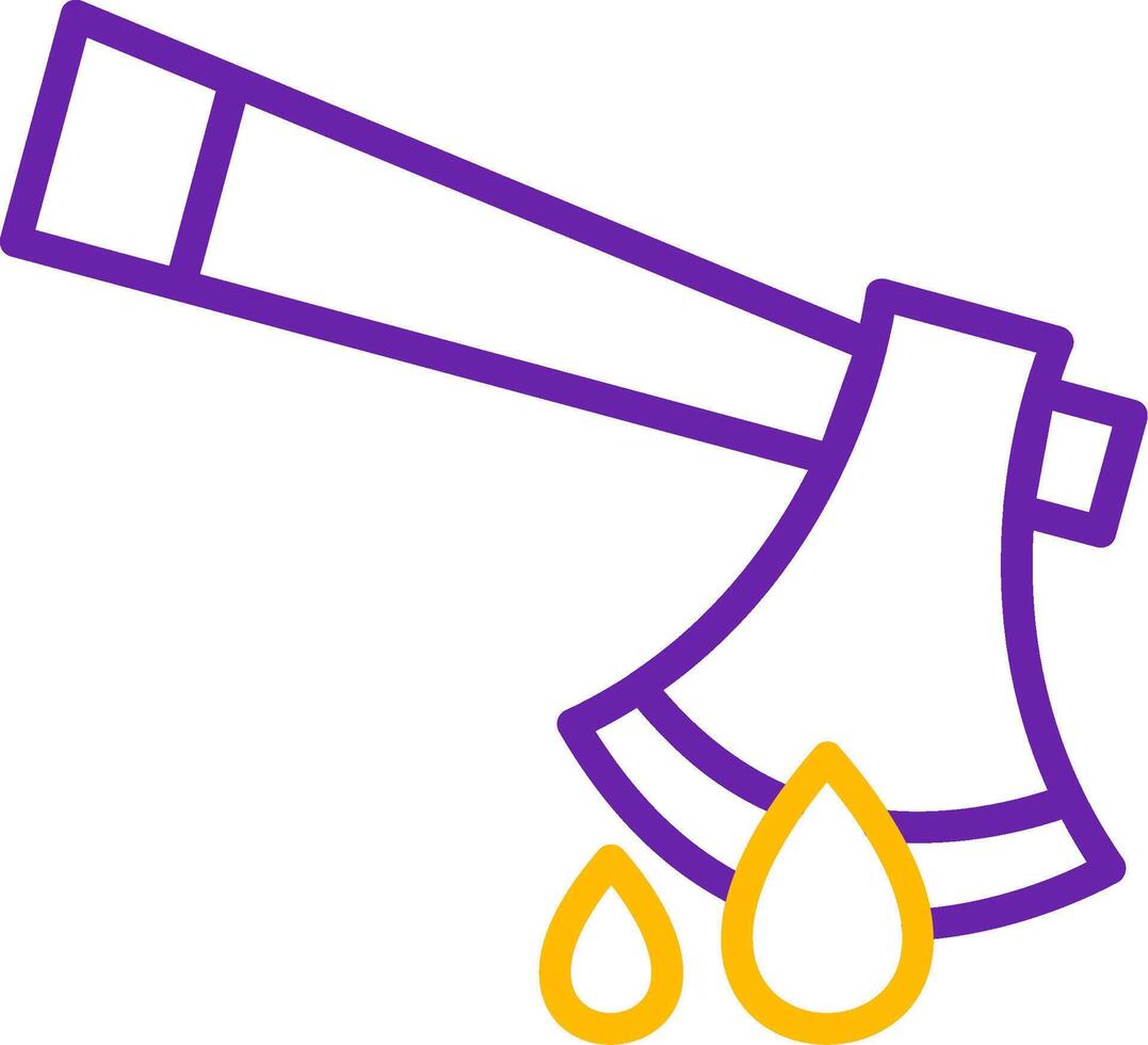 Axe Blood Line Two Color Icon vector