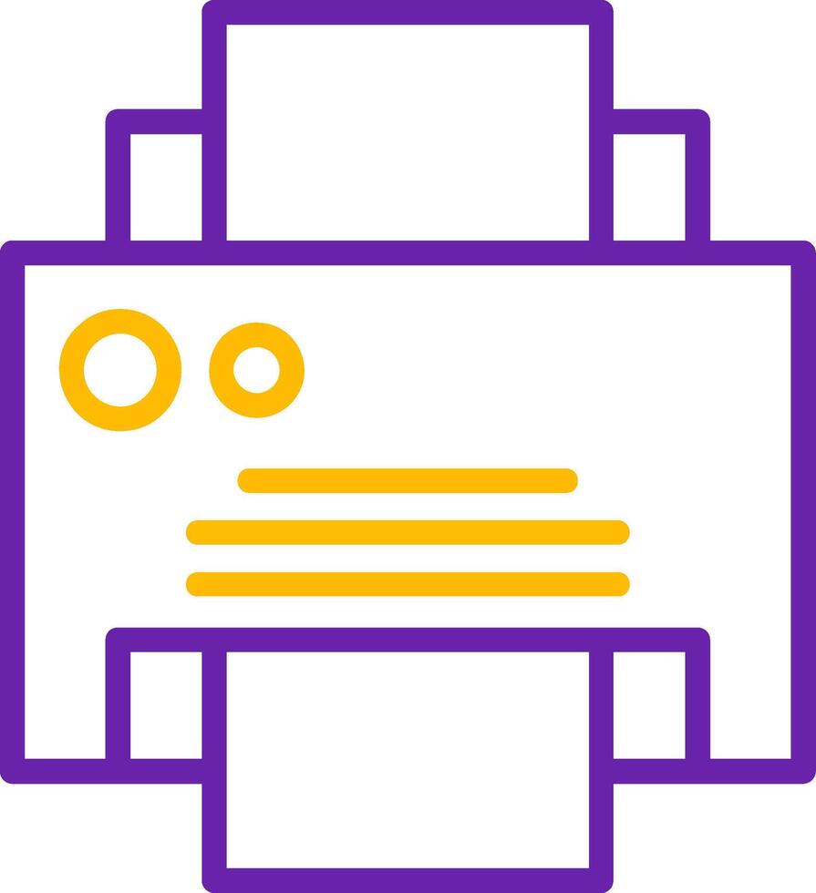 Printer Line Two Color Icon vector