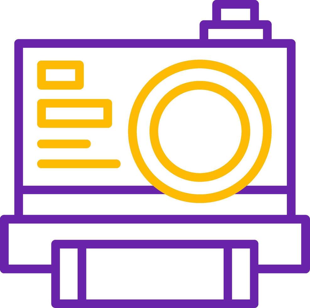 Instant Camera Line Two Color Icon vector