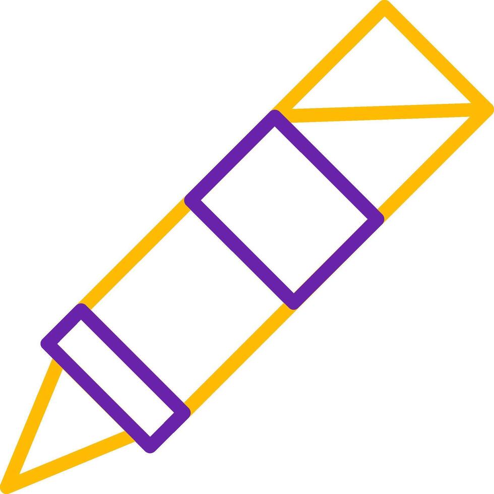 Crayon Line Two Color Icon vector