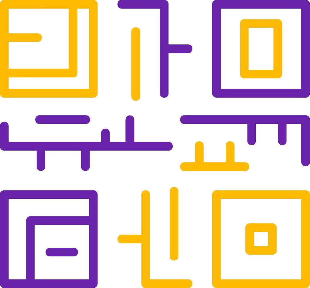 QR Code Line Two Color Icon vector