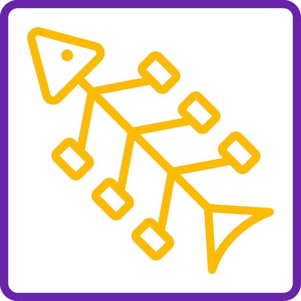 Fishbone Diagram Line Two Color Icon vector