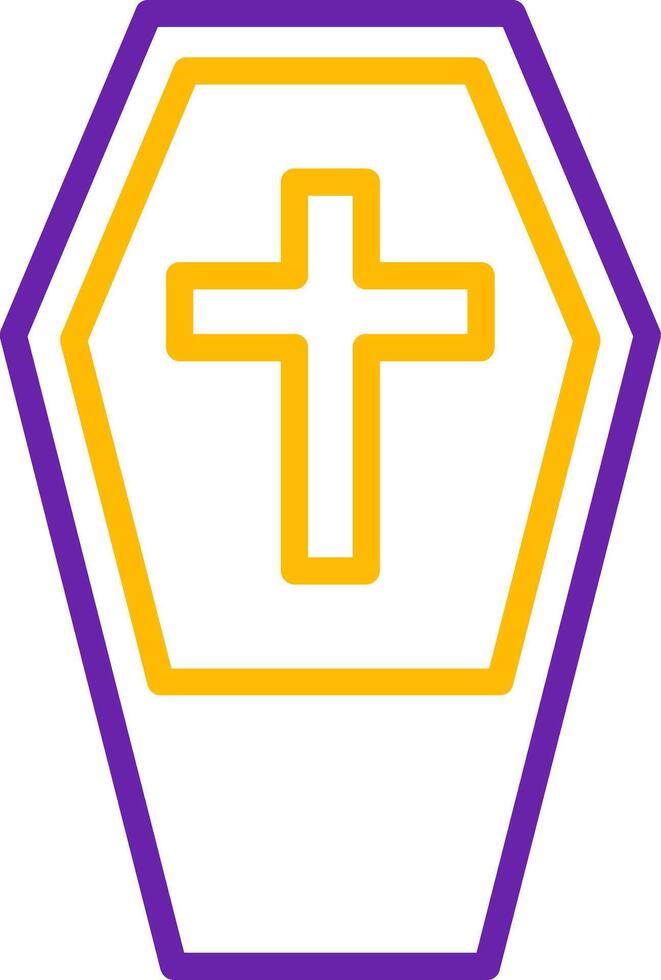 Coffin Line Two Color Icon vector