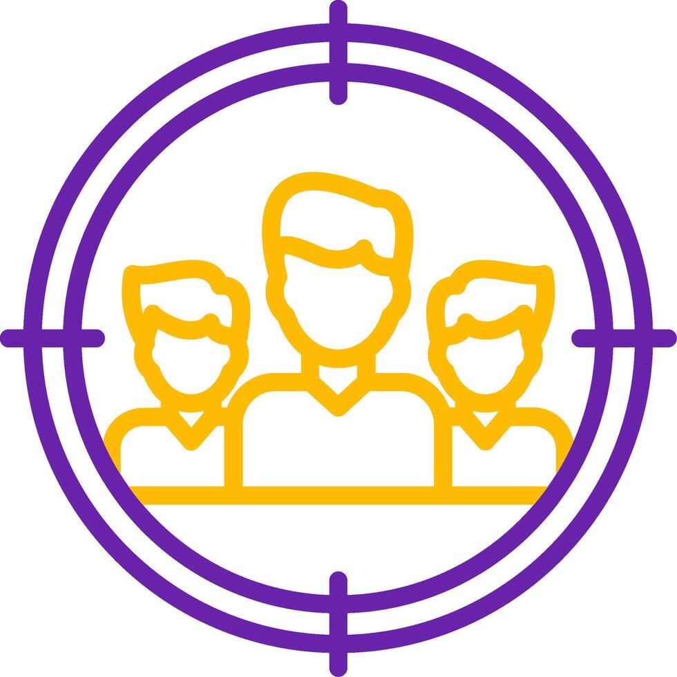 Focus Group Line Two Color Icon vector