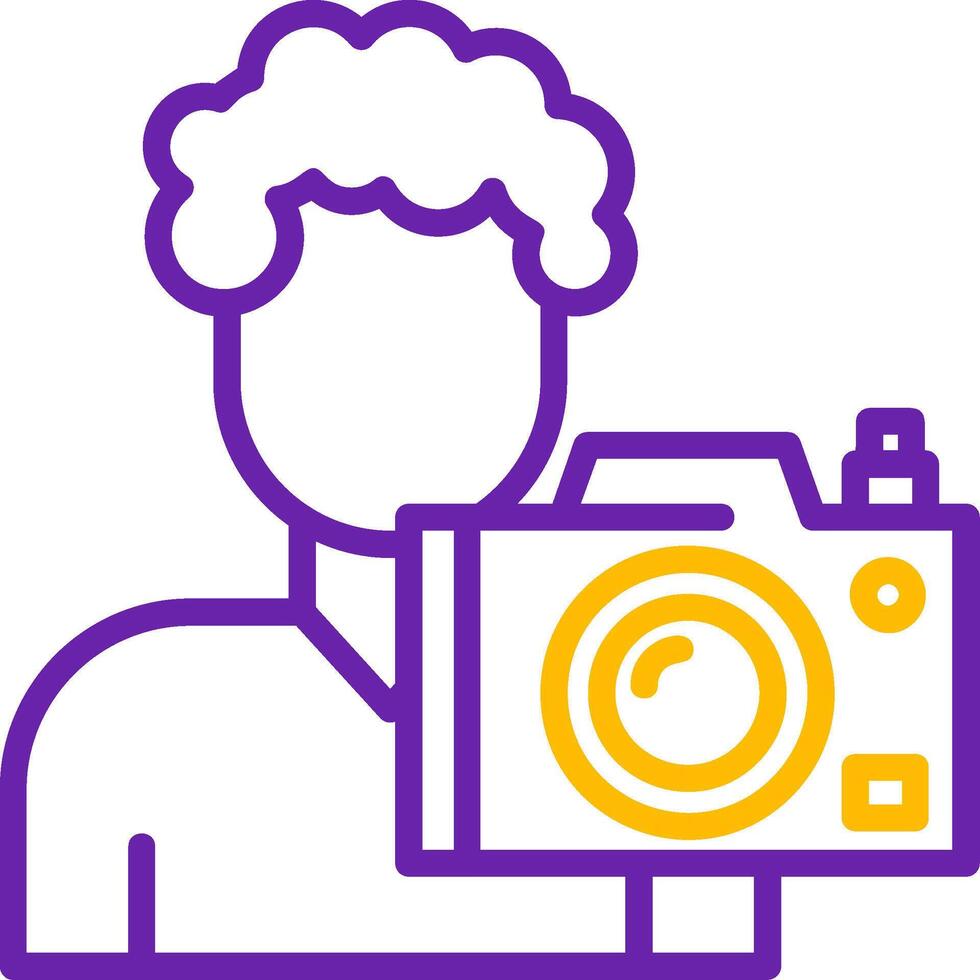 Cameraman Line Two Color Icon vector