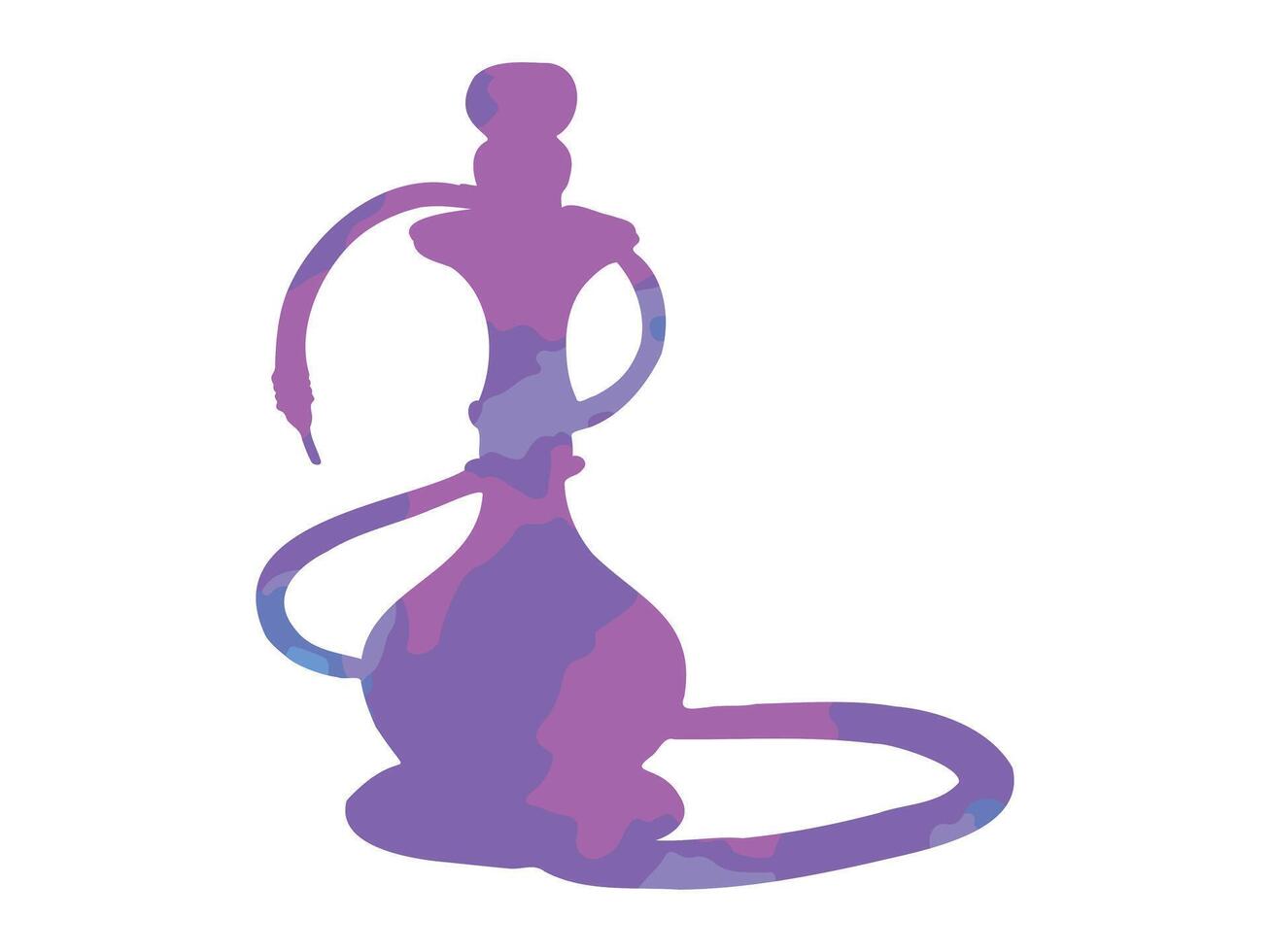 Colorful silhouette of a hookah isolated on a white background. Concept of smoking, relaxation, hookah culture, traditional shisha. Print, icon, design element vector