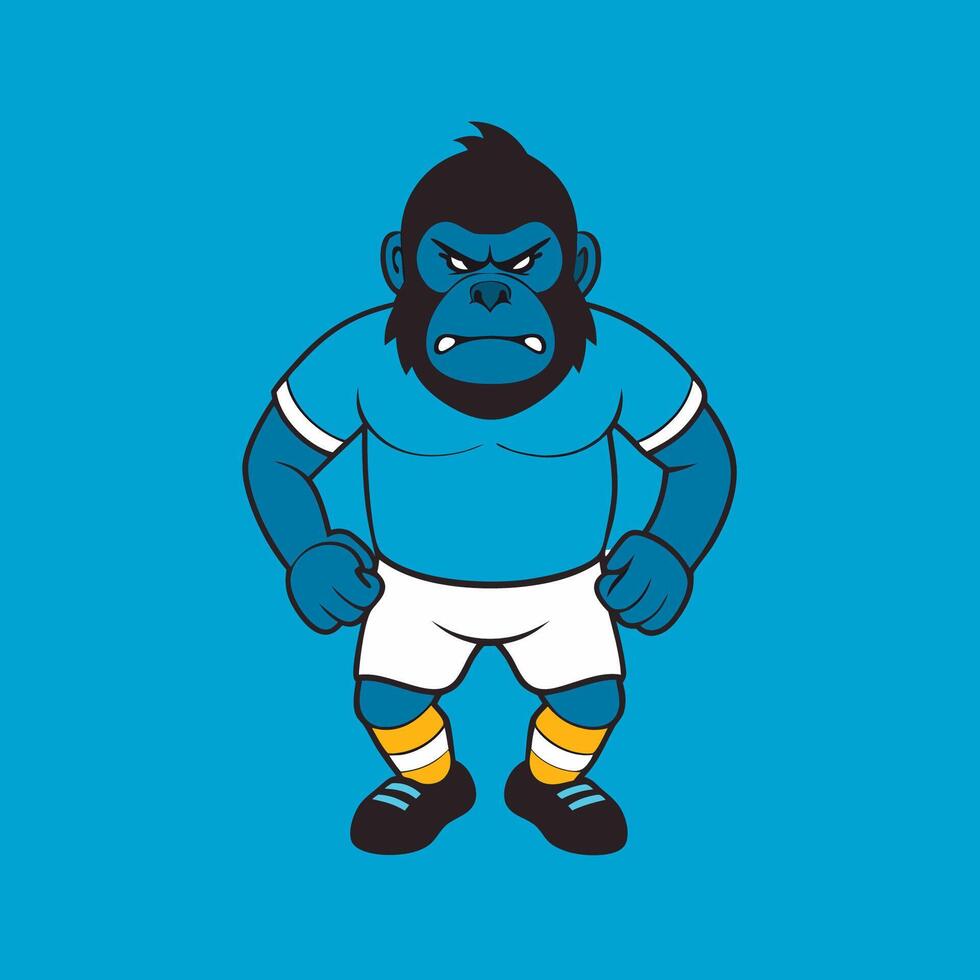 soccer football gorilla mascot illustration design vector