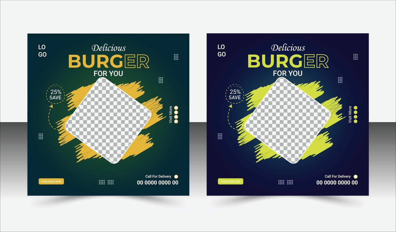 Stunning Burger Visuals for Your Social Media vector