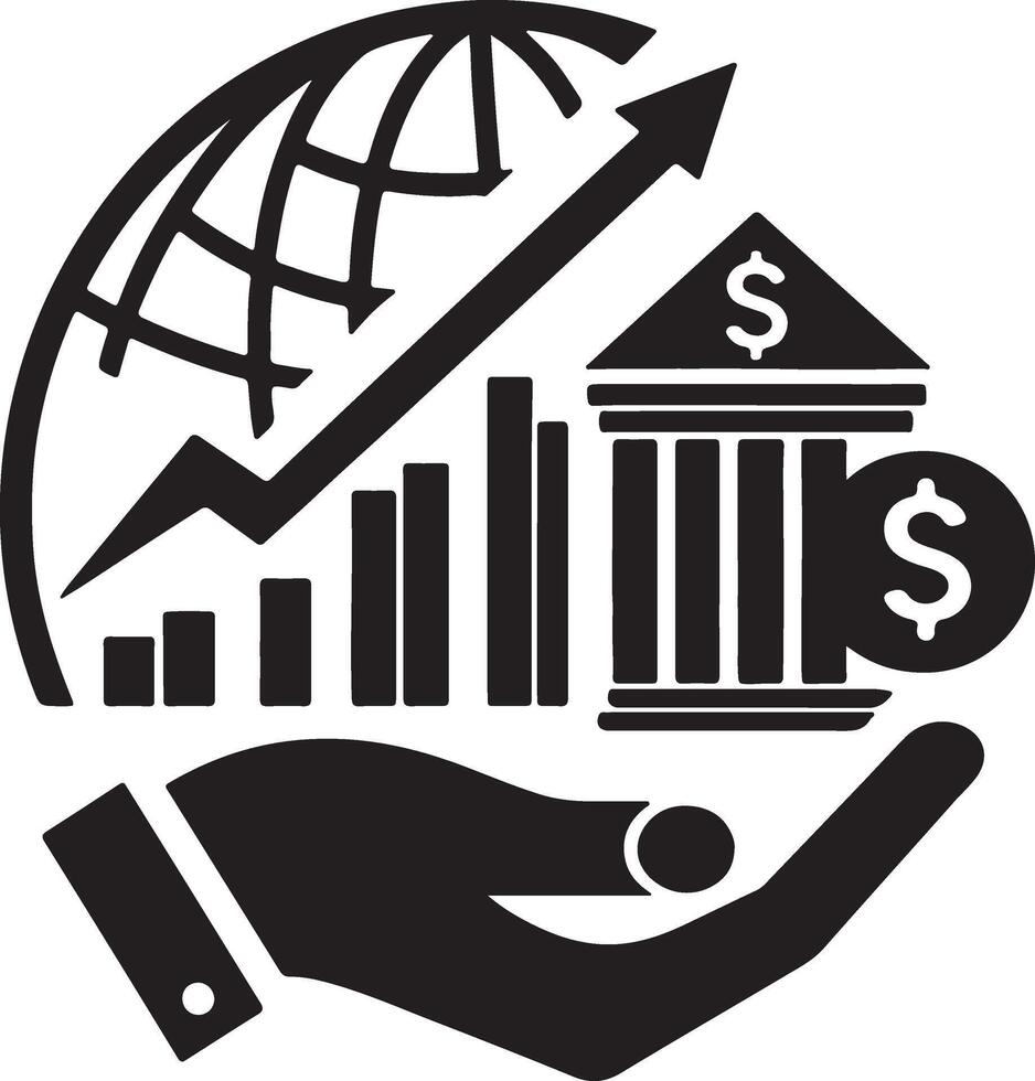 Financial logo with hand and dollar vector
