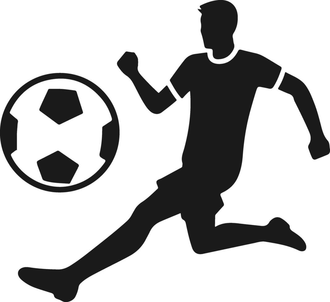 A football player, soccer player silhouette vector