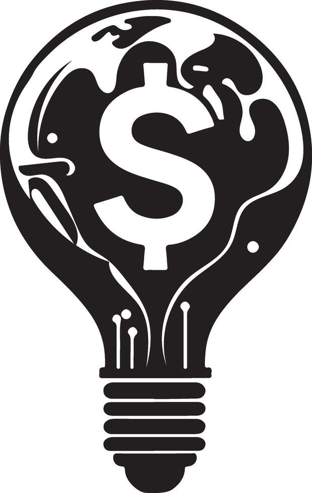 Creative financial logo with electric bulb vector