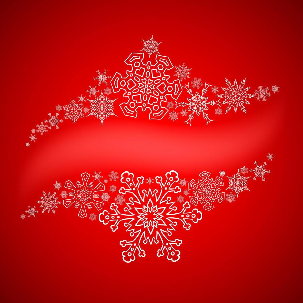 Christmas frame with drawn snowflakes lines vector